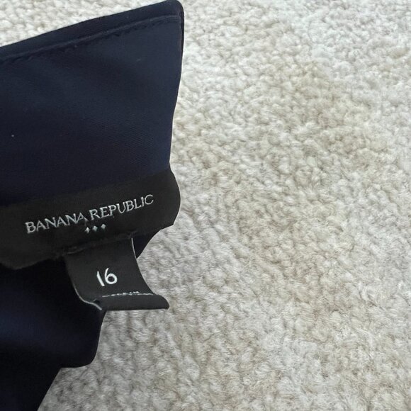 Banana Republic Factory Blue Satin Long Sleeve Dress 16 - Picture 2 of 9